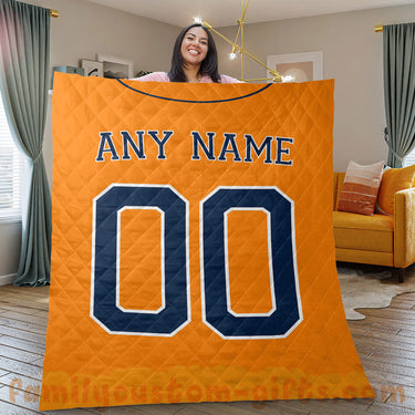 Custom Premium Quilt Blanket Houston Jersey Baseball Personalized Quilt Gifts for Her & Him